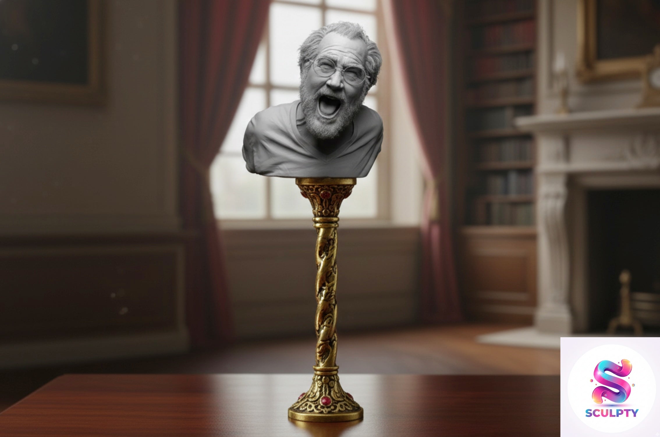 Custom 3D-Sculpted Portrait Scepters