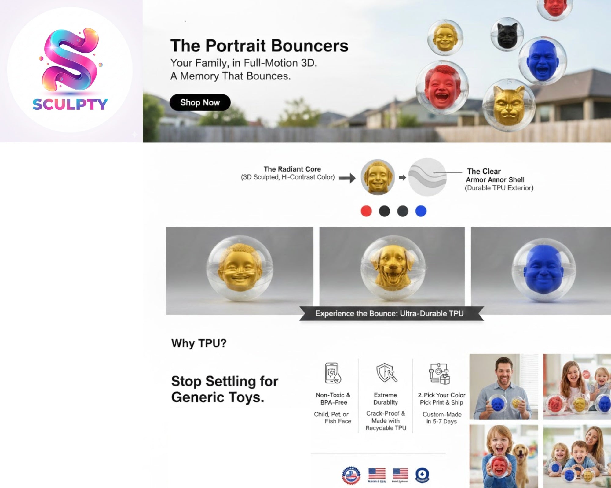 The Portrait Bouncers: Your Family, in Full-Motion 3D (2 pcs)