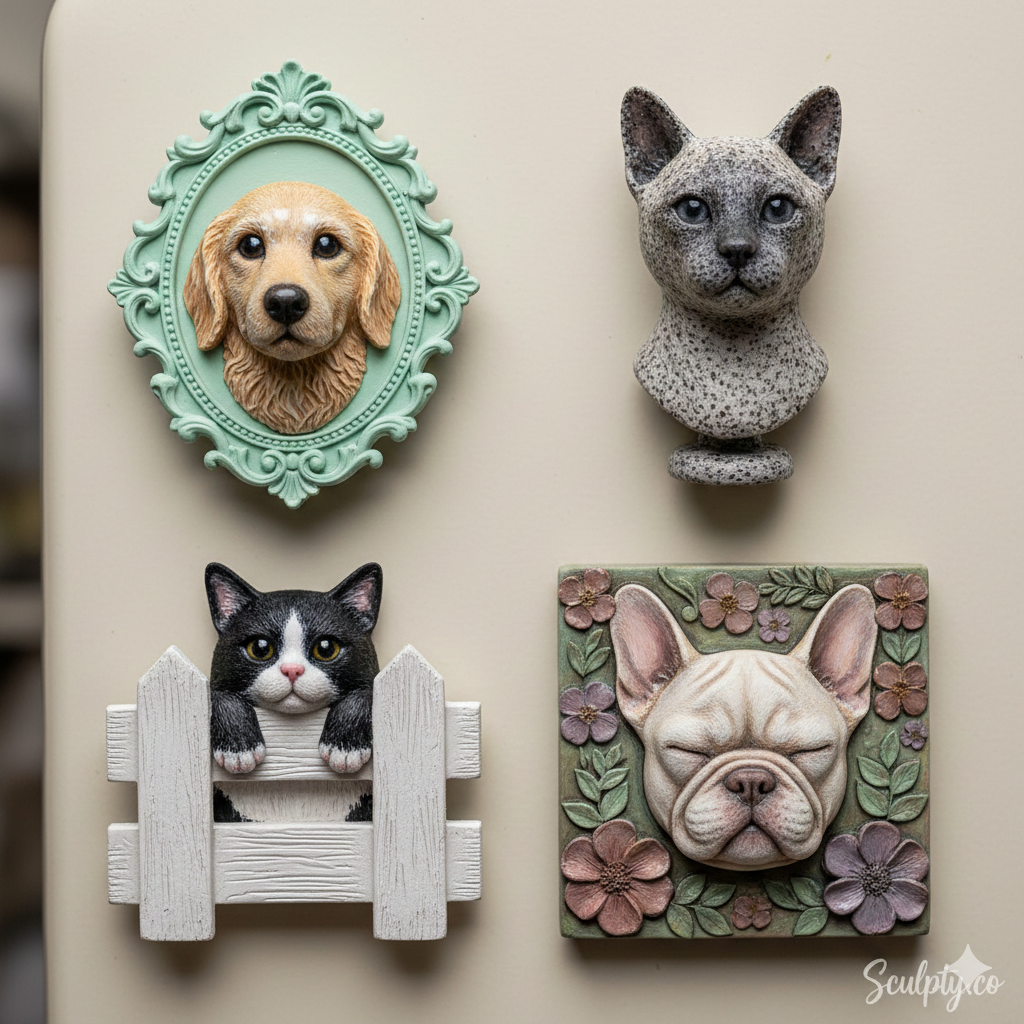 Custom 3D-Sculpted Portrait Magnets