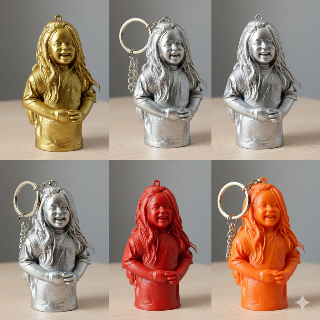 Custom 3D-Sculpted Portrait Keychains