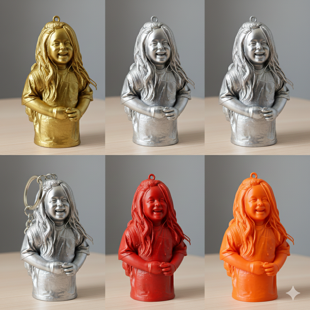 Custom 3D-Sculpted Portrait Keychains