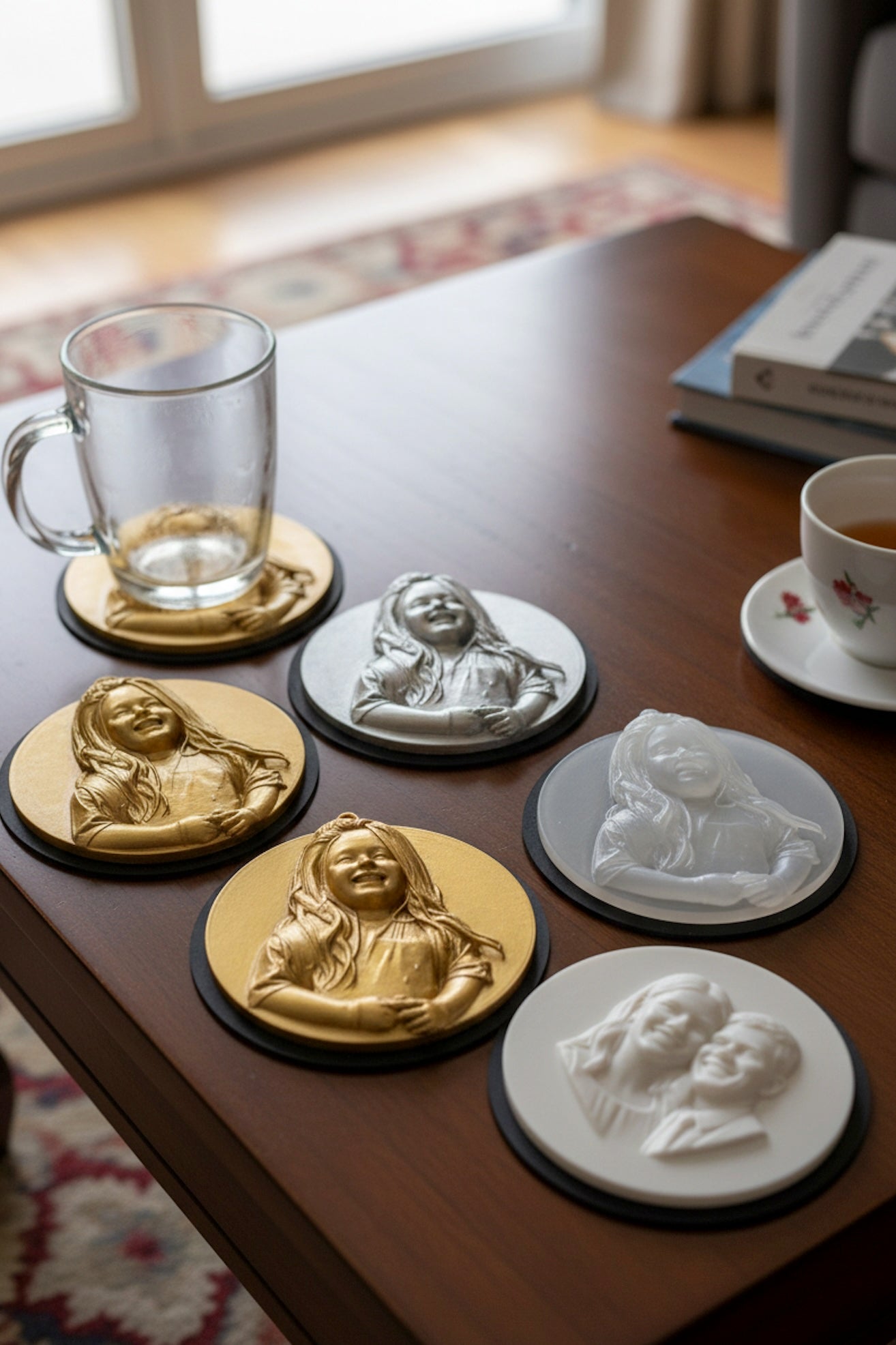 Custom 3D-Sculpted Portrait Coasters