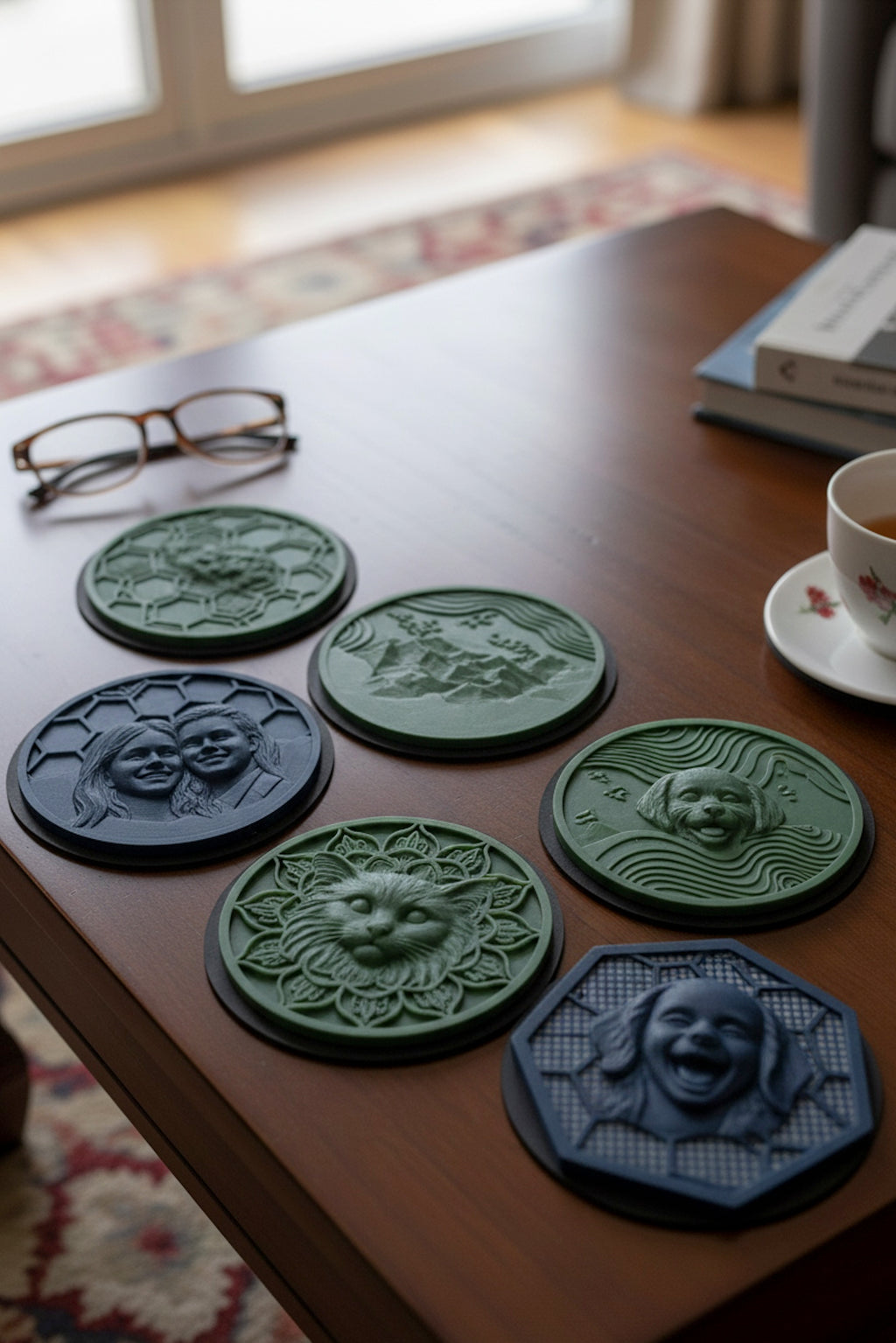 Custom 3D-Sculpted Portrait Coasters